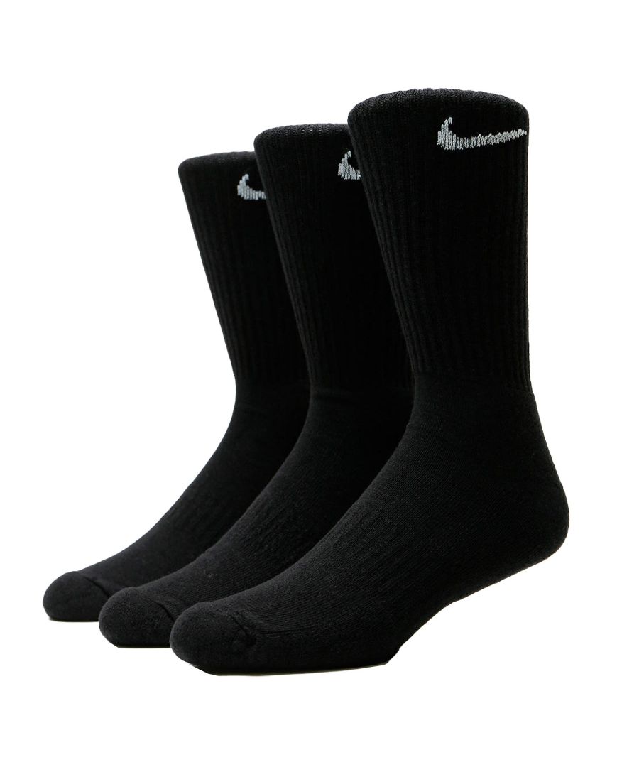 Mens Nike EveryDay Sport Socks Cotton Cushioned Crew Dri-Fit Technology, Material 69% Cotton, 28% Polyester, 2% Elastane, 1%Nylon, Do Not Use Softeners, Breathable & Lightweight and Machine Washable, UK Size Large (8-11), X-Large (11-14.50)