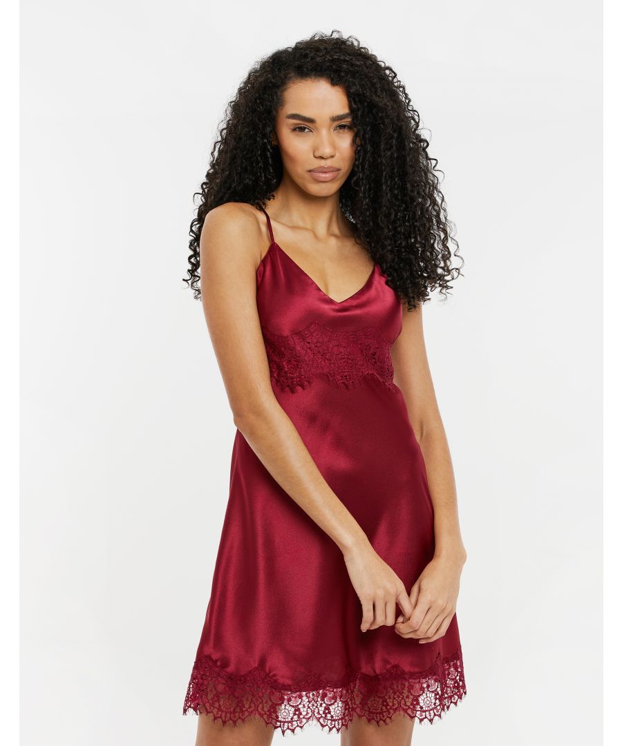Bring some glamour to your nightwear with this satin midi nightdress from Threadbare. The nightdress features cross body straps at the back that can be adjusted as needed, and delicate lace trim. This is the perfect easy to wear slip dress for sleep and lounging. Other colours and matching dressing gowns are also available.
