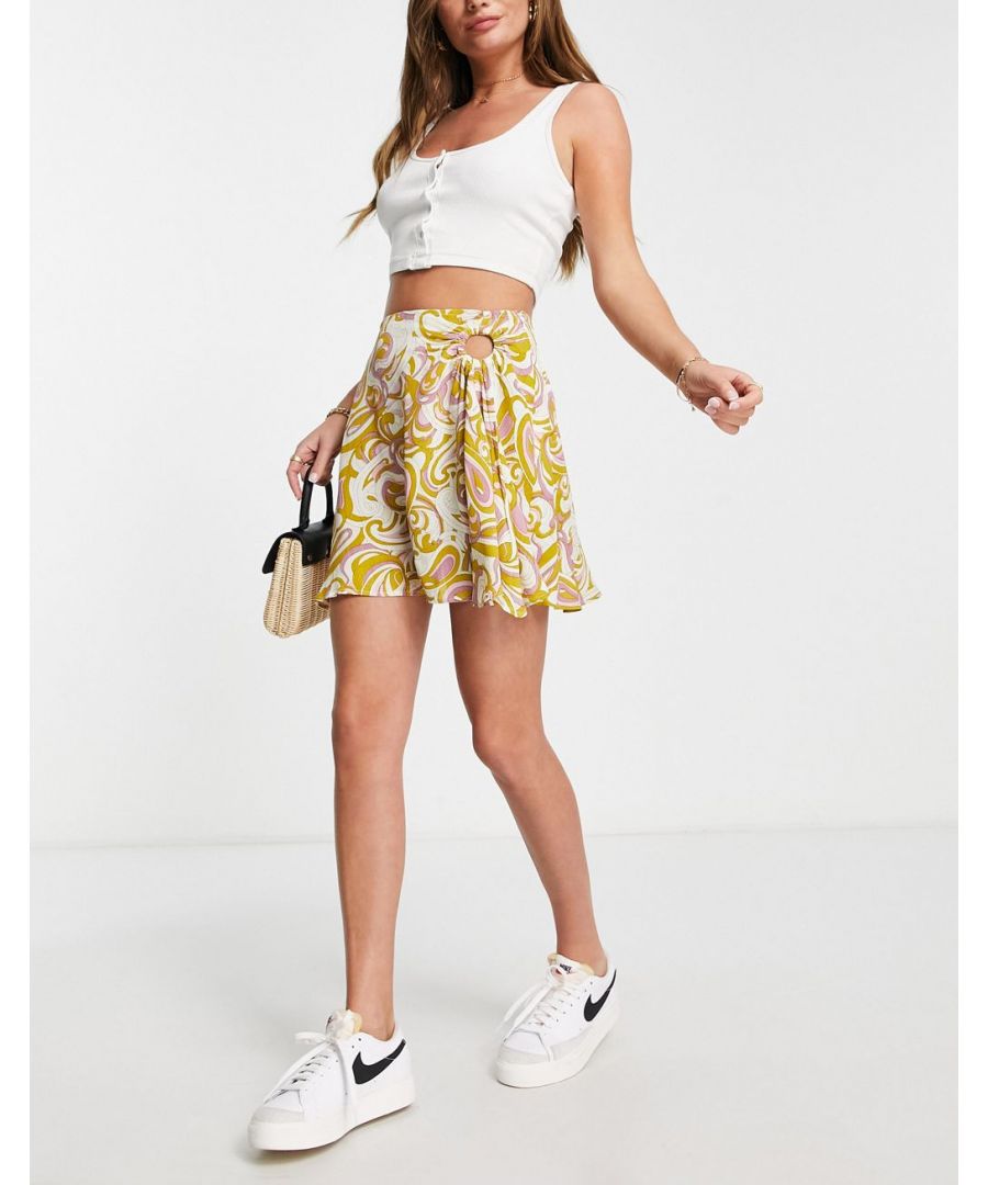 Mini skirt by ASOS DESIGN Thanks, it's ASOS High rise Cut-out detail Zip-side fastening Regular fit  Sold By: Asos