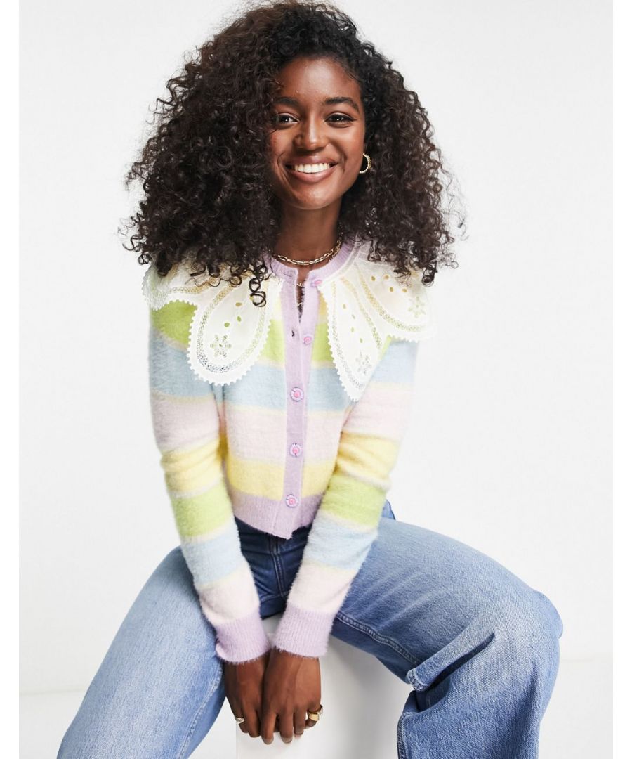 Jumpers & Cardigans by Miss Selfridge Cosy never looked so good Embroidered collar Button placket Regular fit Sold by Asos