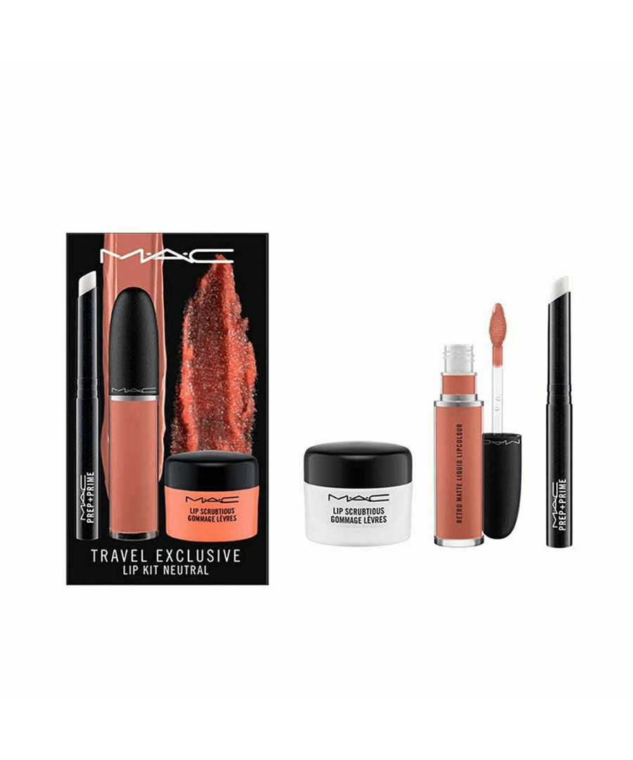 About The Product:MAC 3 Piece Gift Set comes with Lip Primer, Lady Be Good Matte Liquid Lipstick and a Candied Nectar Lip Scrub.Who doesn't love M.A.C make-up?! Pucker up with this gorgeous lip M.A.C lip set, ideal to treat yourself or a loved one. The perfect travel-size for those weekend getaways or staycation Holidays. Get kissable lips all year round.Gift Set includes: 1.7g Lip Primer, 5ml Liquid Lipstick & 14ml Lip Scrub