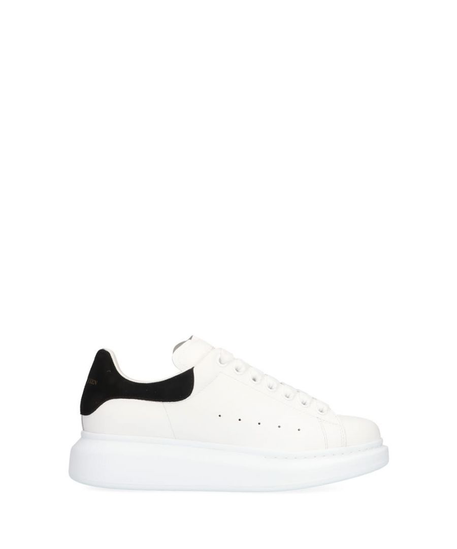 'Oversize Sole' leather lace-up sneakers with rubber sole.