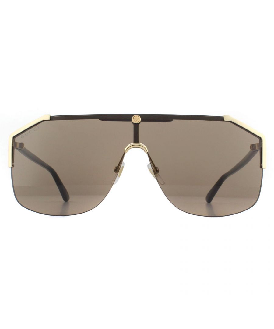 Image for Gucci Sunglasses GG0291S 002 Gold and Black Brown