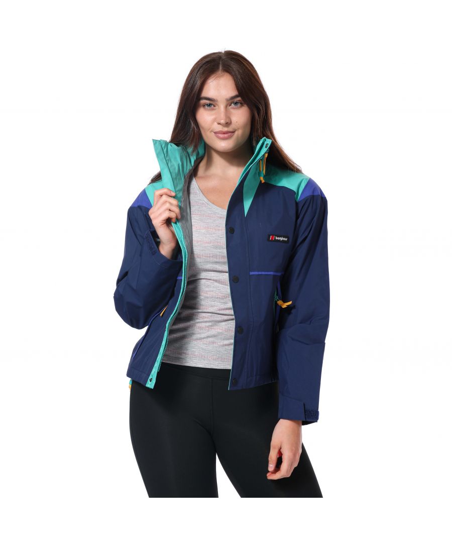 Womens Berghaus Mayeurvate Short Shell Jacket in dark blue.- Roll-away hood.- Zip pockets.- Adjustable hem and hook-and-loop adjustable cuffs.- 2L Hydroshell® is our own waterproof tech  delivering guaranteed waterproof protection that’s also extremely lightweight and breathable.- Shell: 100% Polyamide with Polyurethane Coating.- Ref: 4A001342JP4