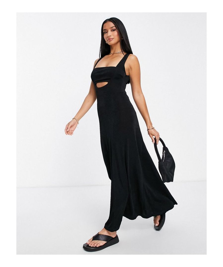 Petite dress by Topshop Love at first scroll Square neck Cut-out front Sleeveless style Regular fit Sold by Asos