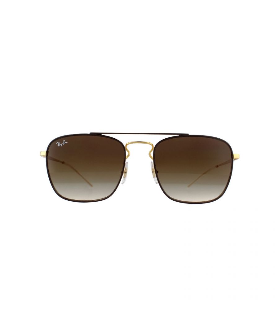 Ray-Ban Sunglasses 3588 905513 Gold Top On Brown Brown Gradient Dark Brown