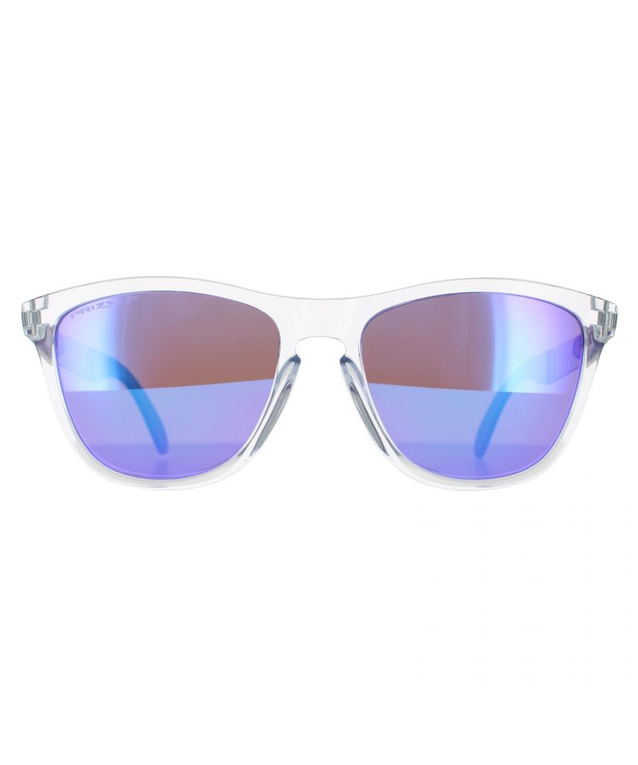 Image for Oakley Square Unisex Polished Clear Prizm Violet Polarised Sunglasses