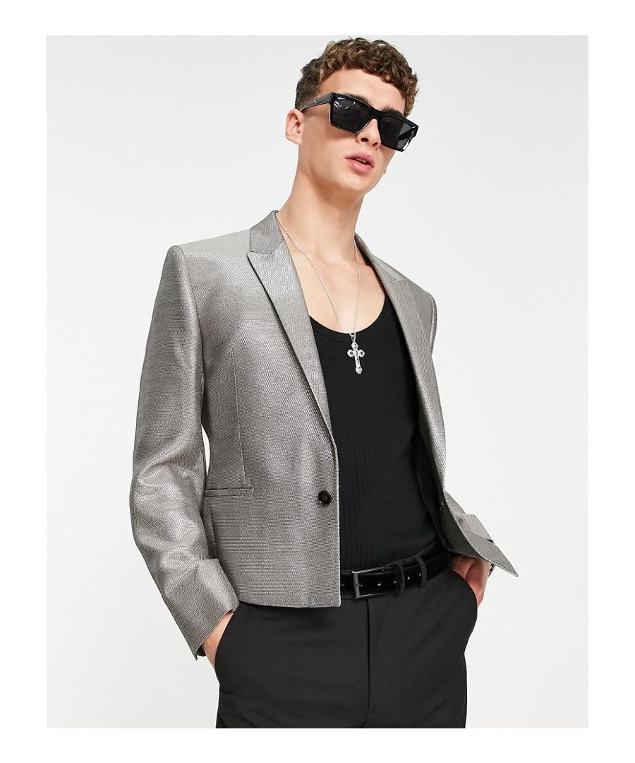 Suits by ASOS DESIGN Suits you Peak lapels Padded shoulders Single button fastening Pocket details Regular fit Sold By: Asos