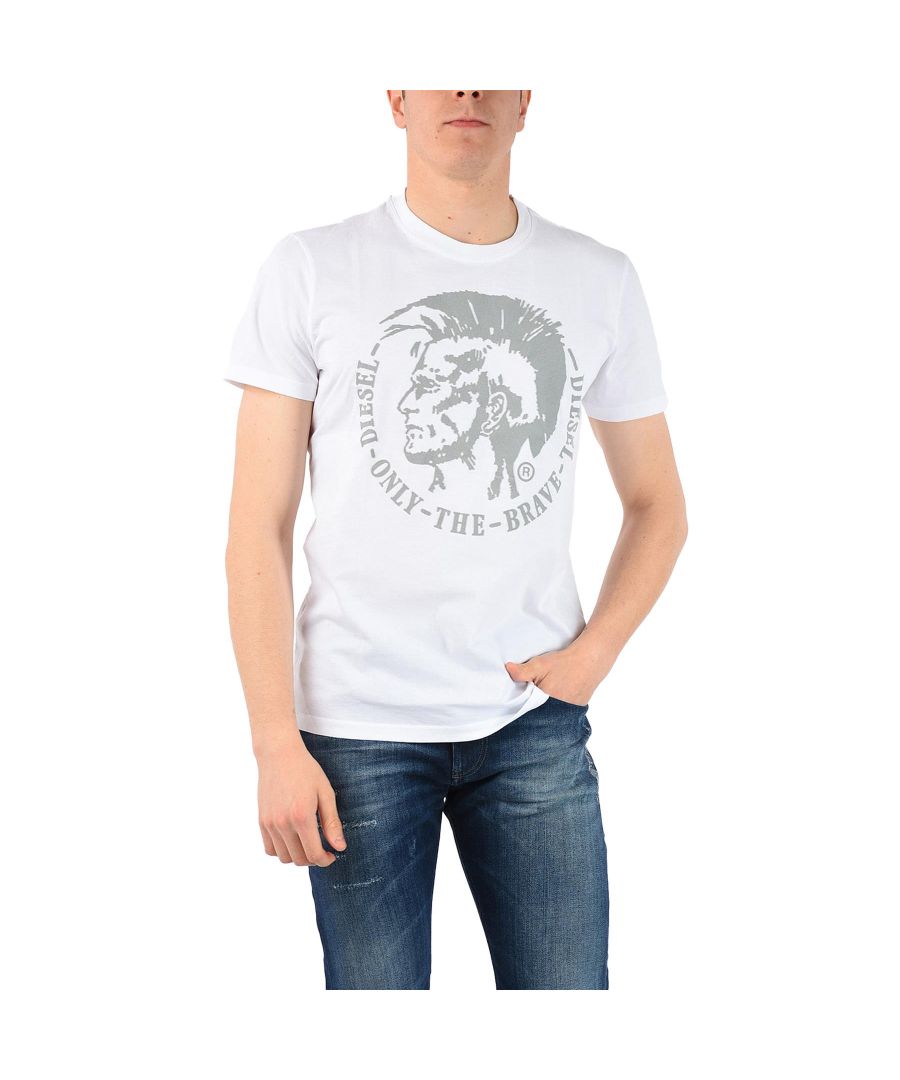 Diesel Mens The Brave Original T-Shirts with Short Sleeve Regular Fit Size and a Crew Neckline, Features All Seasons, Breathable, Collarless and Lightweight, Machine Washable, Material 100% Cotton