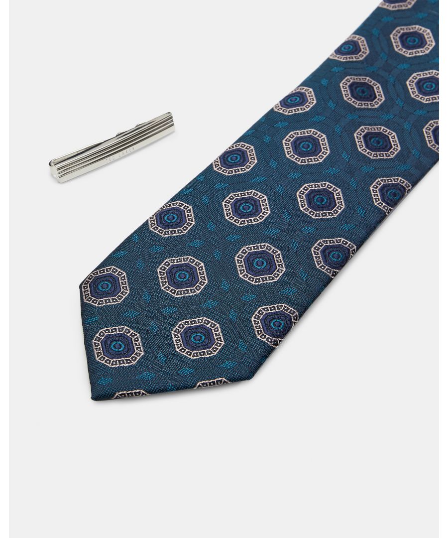 Image for Ted Baker Worset Tie Bar And Tie Gift Set, Silver