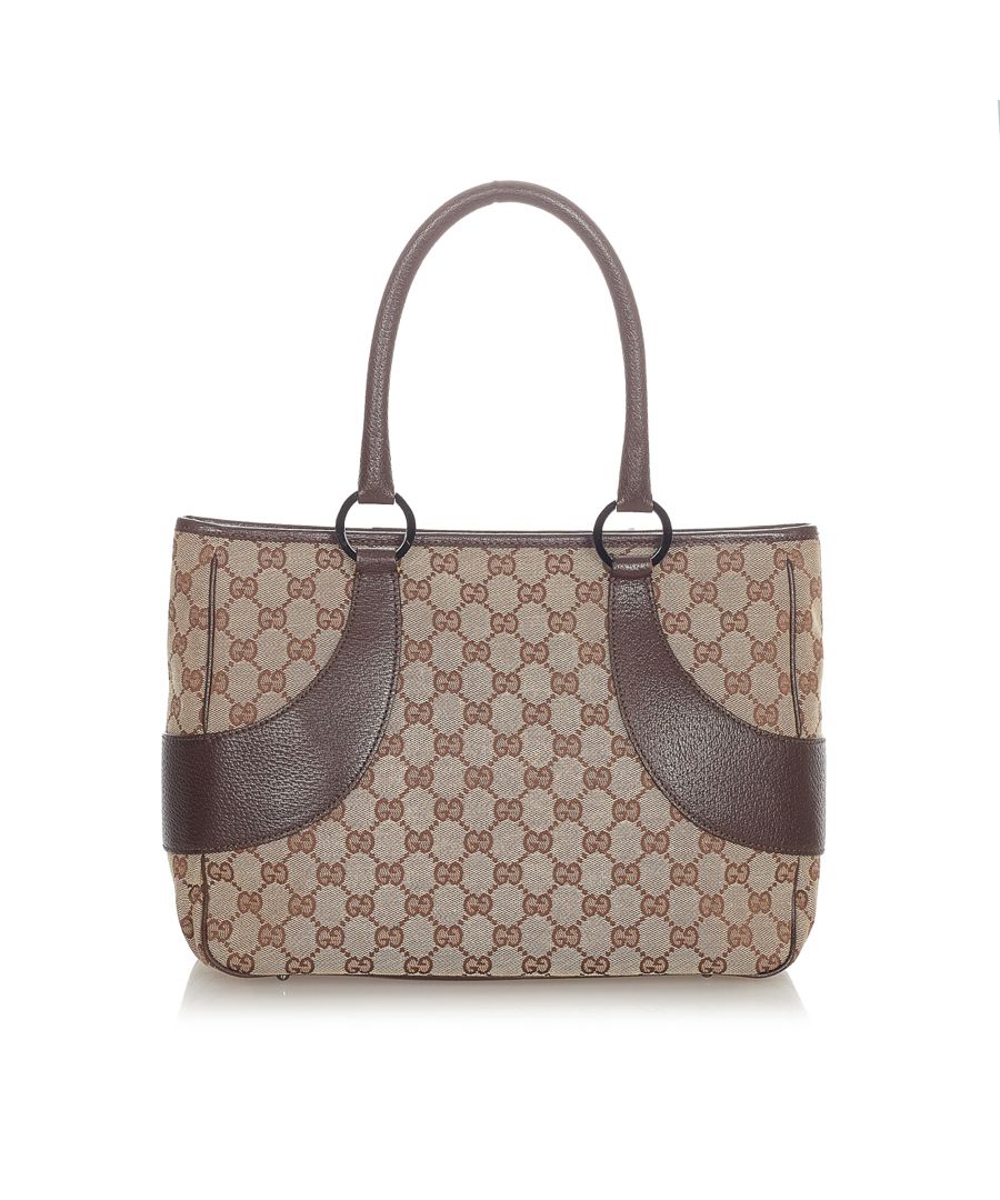 Image for Vintage Gucci GG Canvas Tote Bag Brown