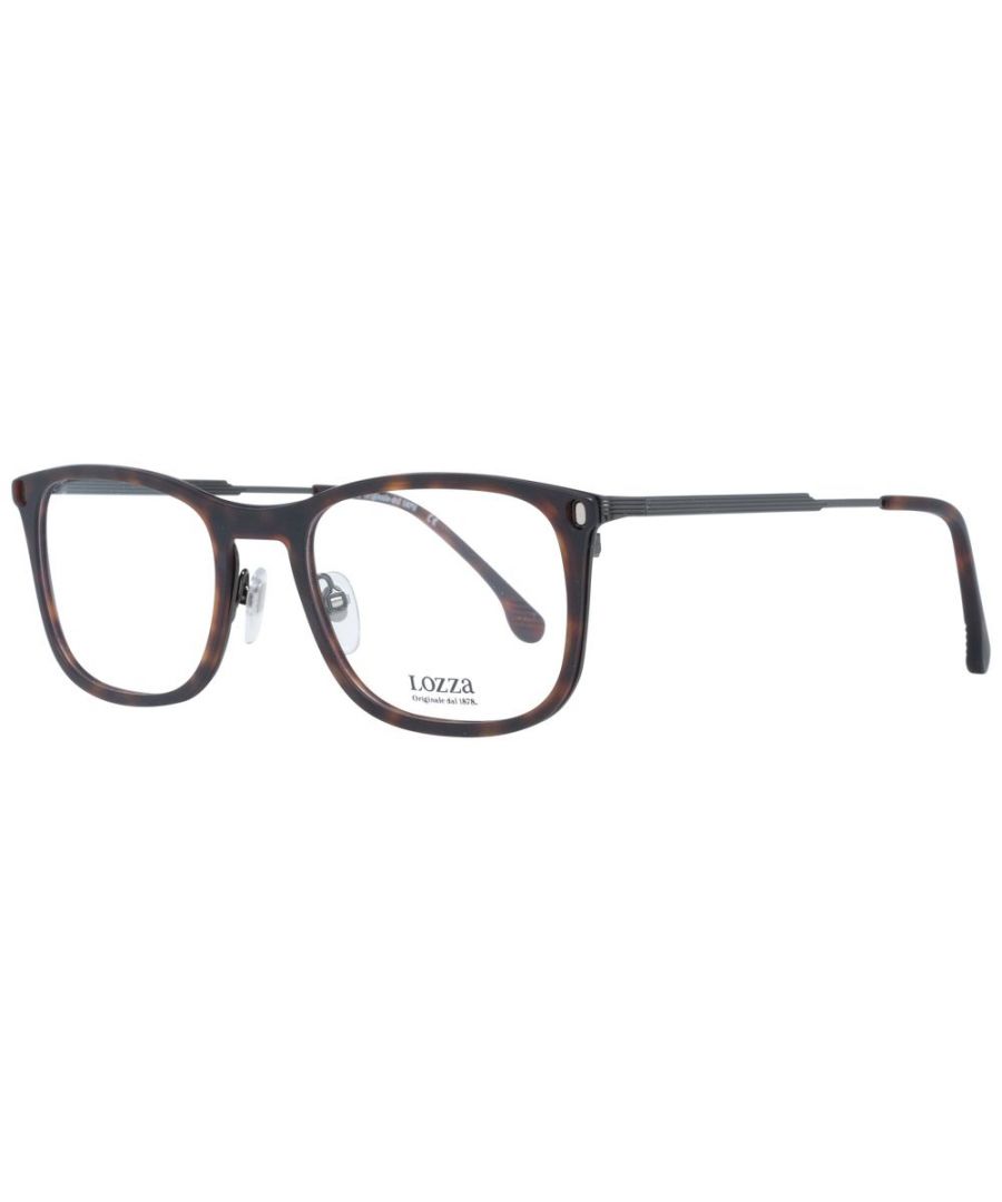 lozza mens brown square full-rim glasses with demo lenses - one size