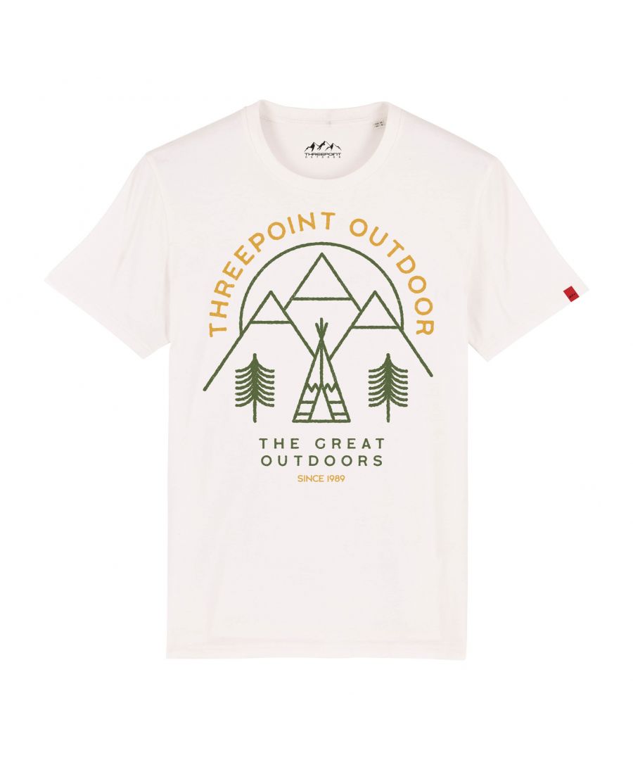 180gsm 100% Organic ring-spun combed cotton premium t-shirt with chest print, branded back neck print & woven sleeve label