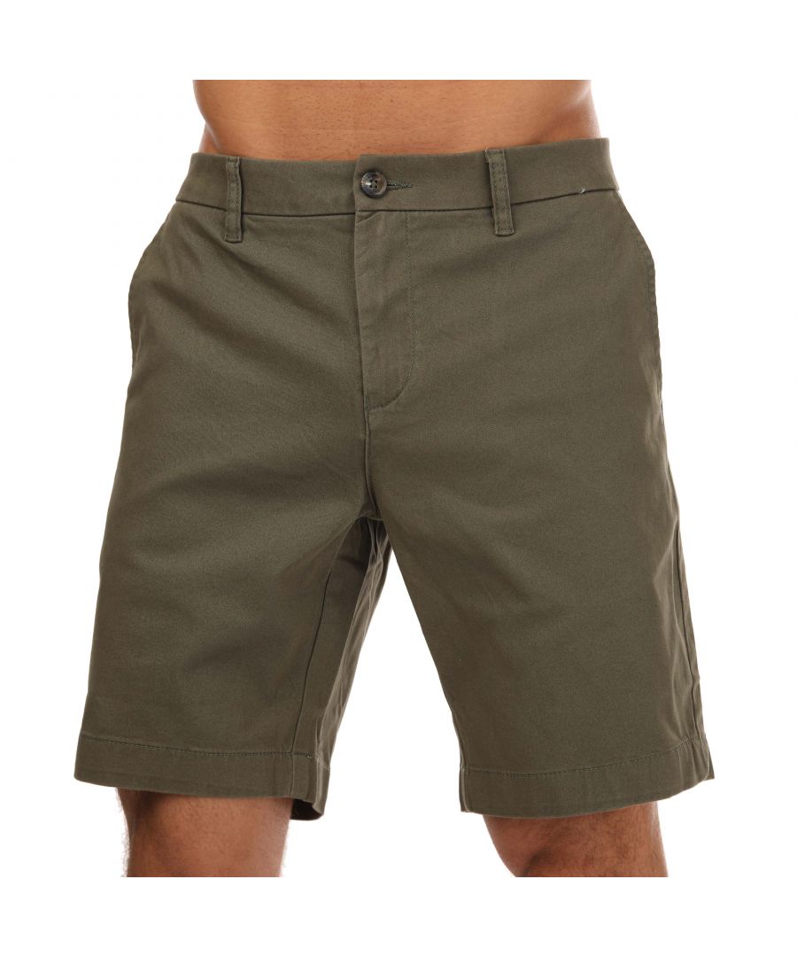 Ben Sherman slimfit chinoshort met stretch voor heren, kaki