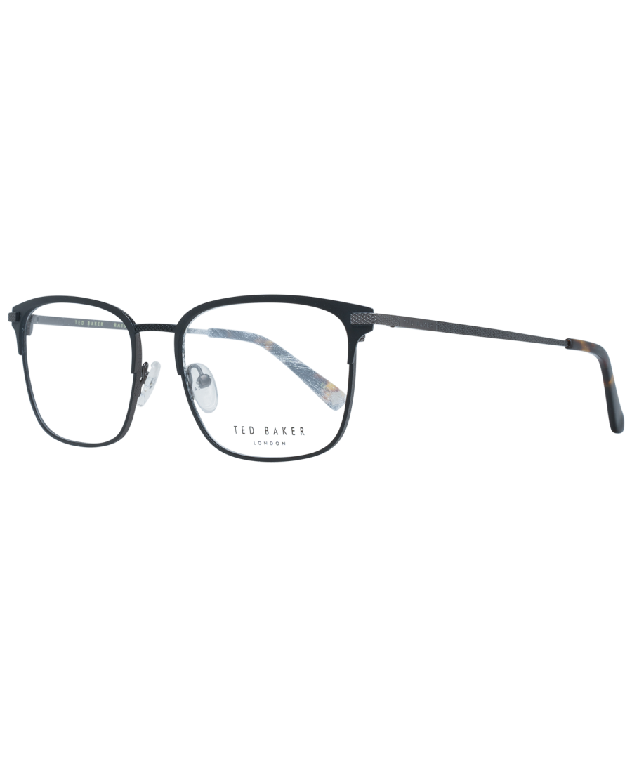 Ted Baker Square Unisex Black Gunmetal Glasses Frames Daley TB4259 are an ultra lightweight square frame. Adjustable nose pads and temple tips allow for a personalised fit. The temples feature the Ted Baker logo for brand authenticity