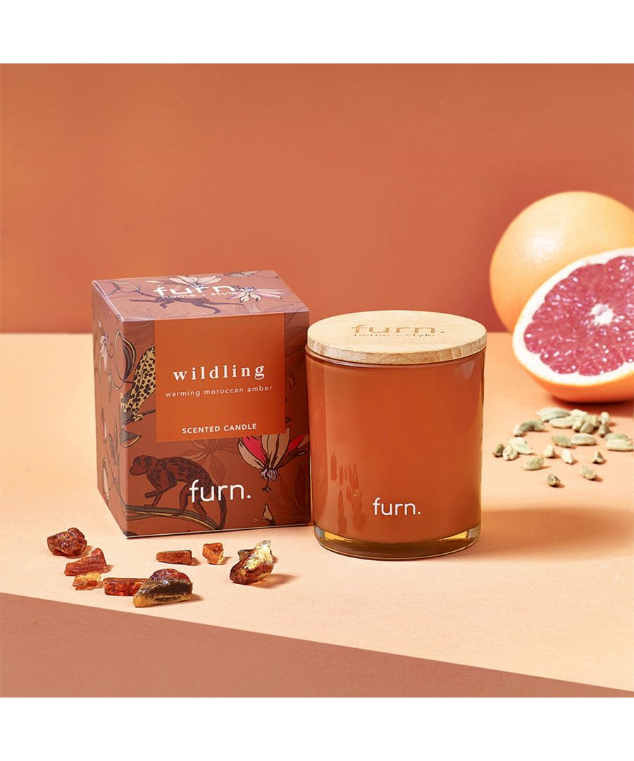 Walking on the wild side through amber, spice, and all things nice. Featuring 40 hours burn time, this soft and warming scented candle has head notes of Bergamot & Grapefruit; Heart notes of Cardamon & Gardenia, and finally base notes of Amber & Cedarwood.