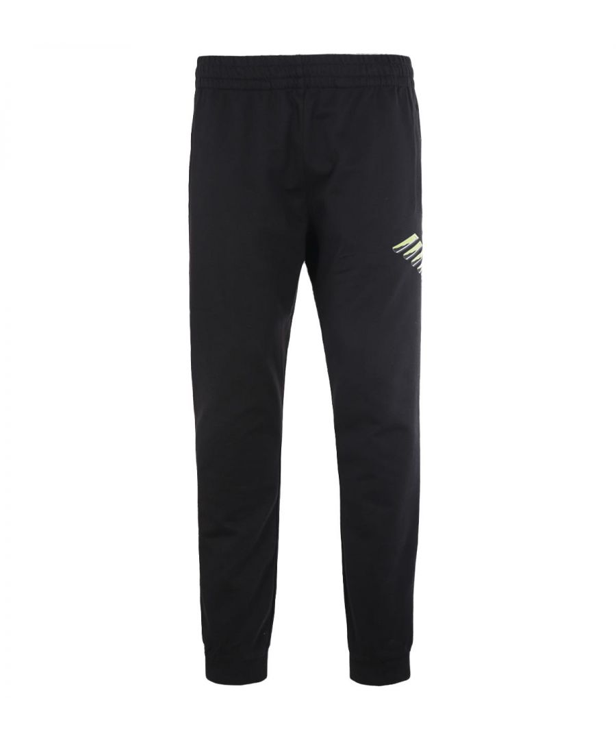 Sporty, casual and innovative EA7 has you covered for all your indoor and outdoor needs, with comfort and style. The Eagle Graphic Joggers are crafted from pure cotton French terry offering optimum day-long comfort. Featuring an internal drawstring waist, twin side seam pocket, ribbed cuffs and a striking and vibrant eagle graphic at the left leg. Finished with the iconic EA7 Emporio Armani logo printed on the rear. Regular Fit, Pure Cotton French Terry, Internal Drawstring Waist, Twin Side Seam Pockets, Ribbed Cuffs, EA7 Branding. Fit & Style: Regular Fit, Fits True to Size. Composition & Care: 100% Cotton, Machine Wash.