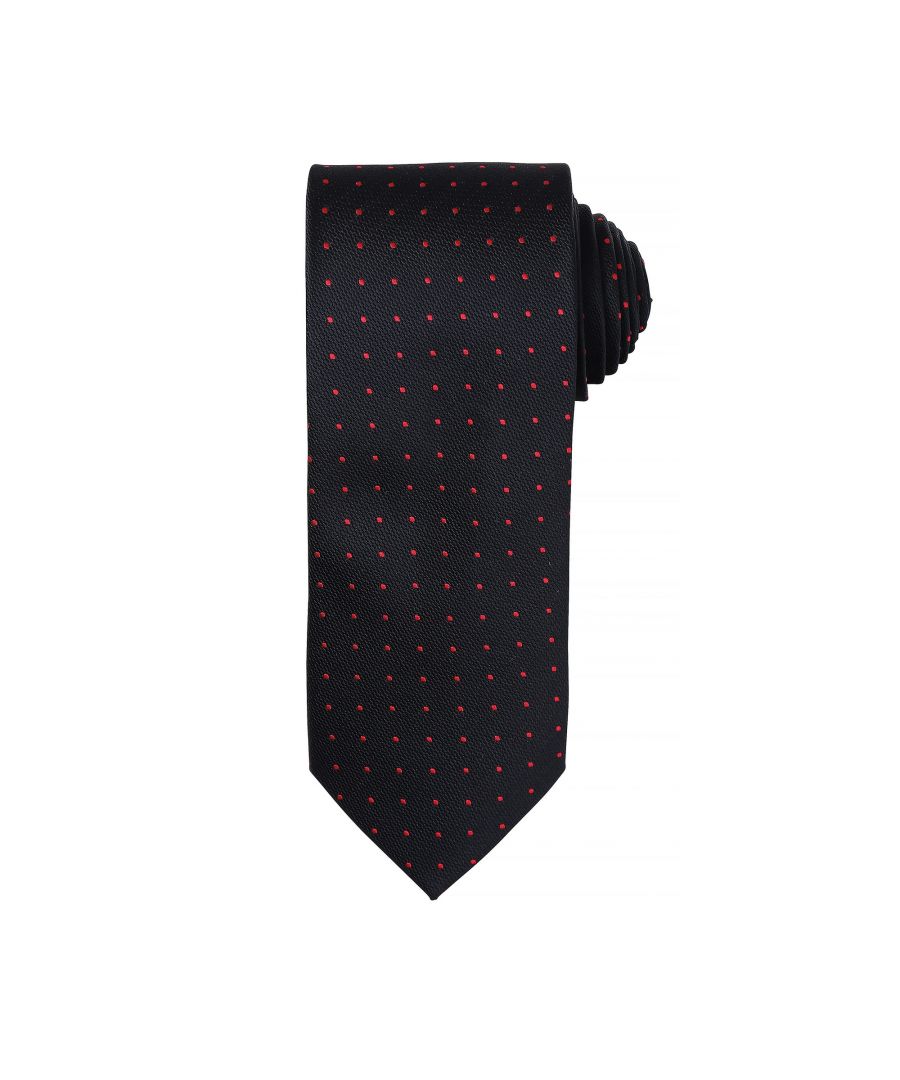 Premier Mens Micro Dot Pattern Formal Work Tie (Black/ Red) - One Size