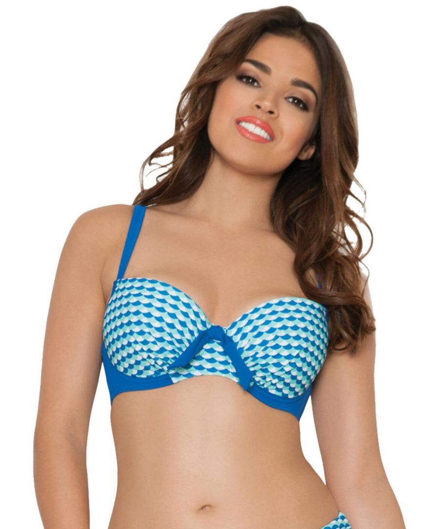 Curvy Kate Womens CS3111 Atlantis Padded Balcony Bikini Top - Blue - Size 34D