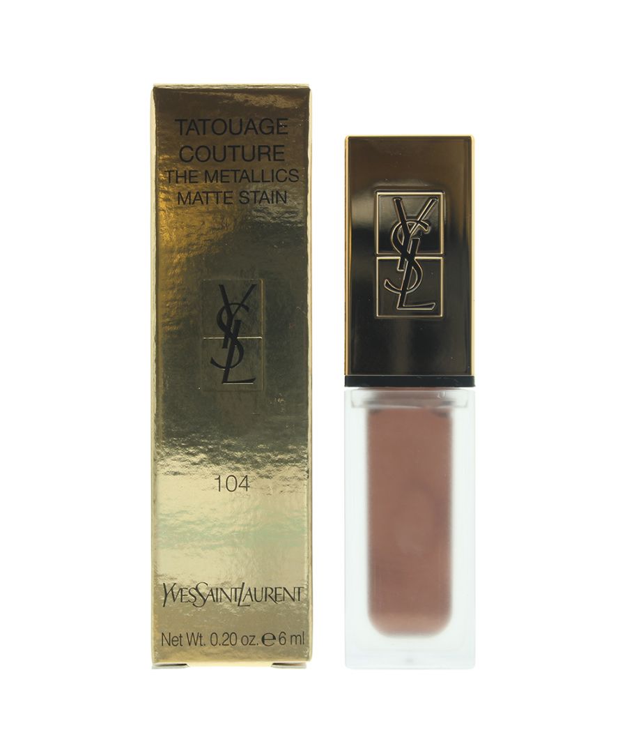 YSL Tatouage Couture The Metallics Matte Lip Stain is a ultra- high pigment and long-lasting colour for an metallic matte look. The non-drying formula creates a lightweight feel. Guaranteed to last all day and comes in a variety of shades.