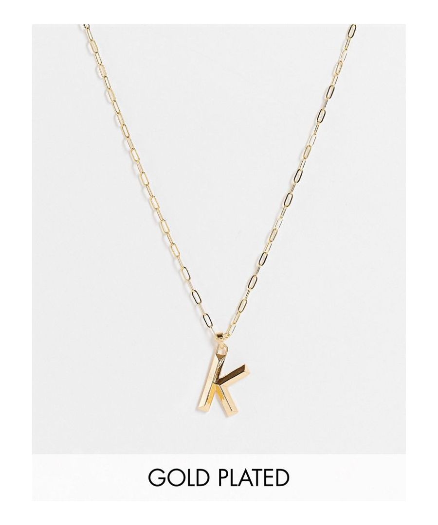 Accessories by Topshop The finishing touch Link chain 'K' initial charm Adjustable length Lobster clasp Sold By: Asos