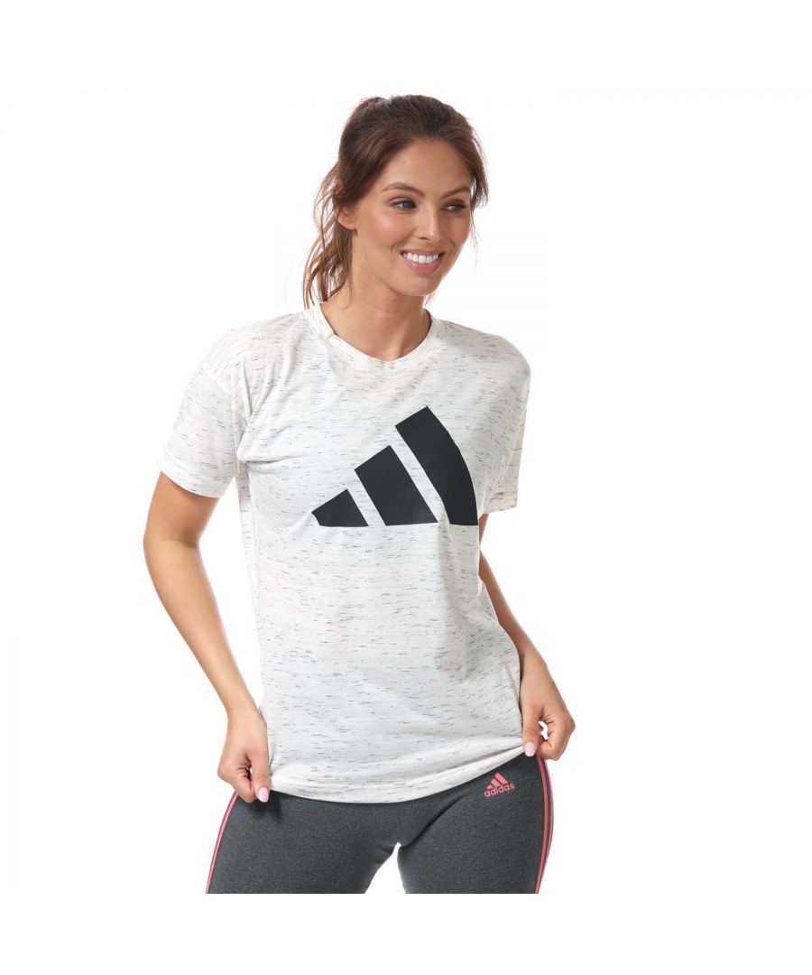 adidas Womenss Sport Inspired Winners 2.0 T-Shirt in White Marl - Size UK 8-10 (Womens)