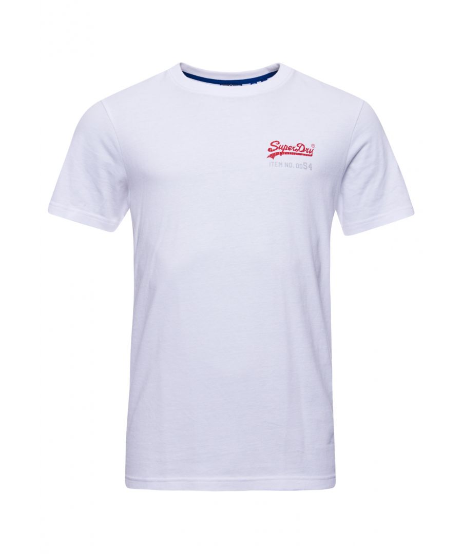 Superdry Mens Vintage Logo American Classic T-Shirt - White Cotton - Size Medium