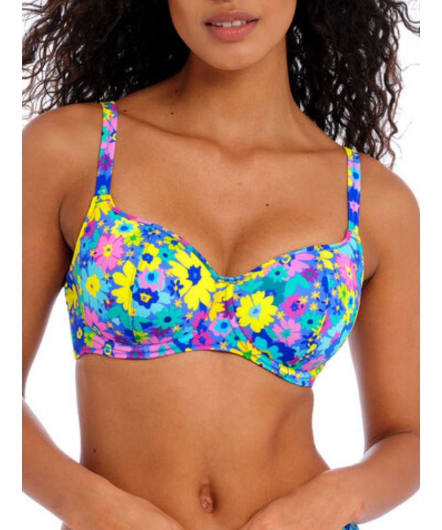 Freya Womens Garden Disco Sweetheart Bikini Top - Blue Polyamide - Size 38H