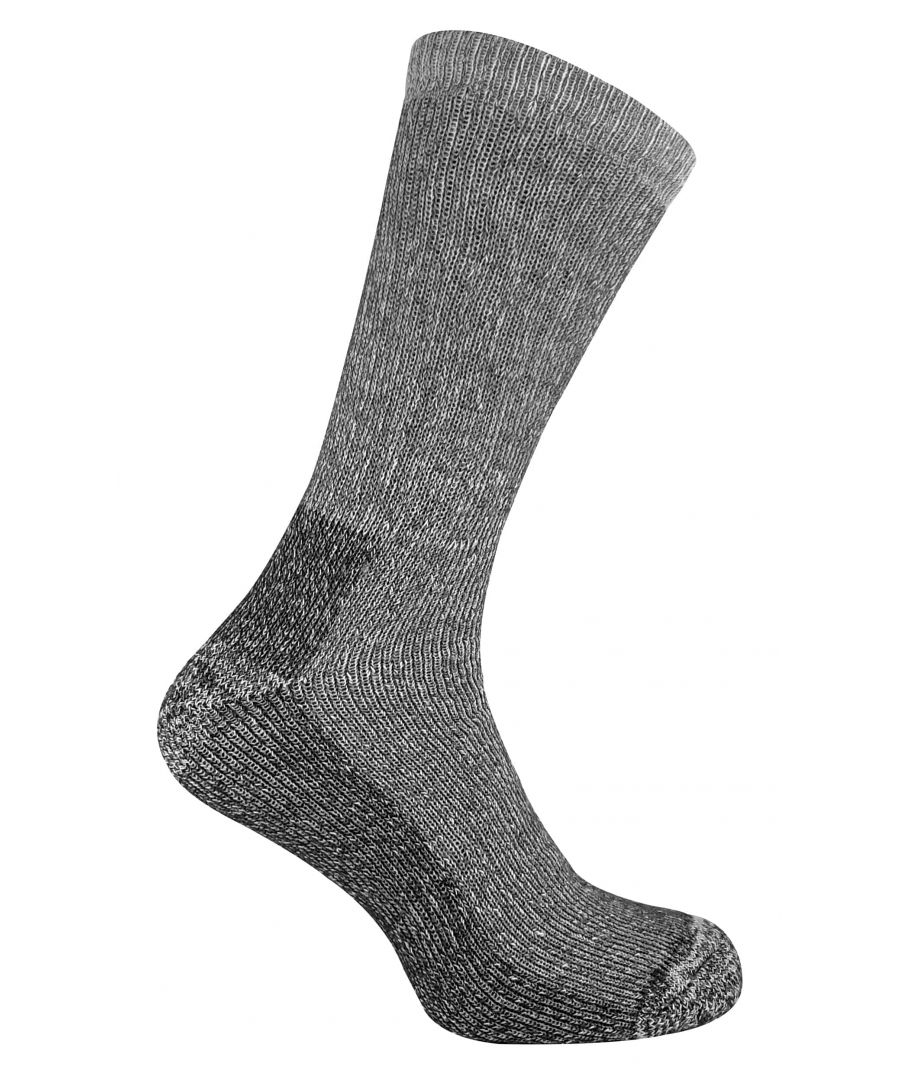 Sock Snob Mens 2 pack breathable cushioned heel and toe thermal wool hiking socks - Black - Size UK 6-11
