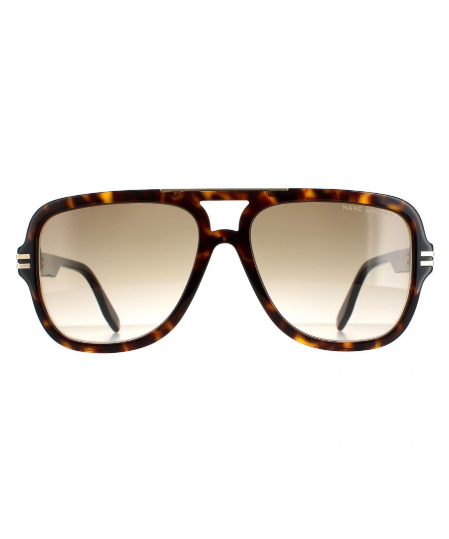 Marc Jacobs Aviator Mens Havana Brown Gradient MARC 637/S  MARC 637/S are a stylish aviator style crafted from lightweight acetate. The Marc Jacobs branding features on the slender temples for authenticity.