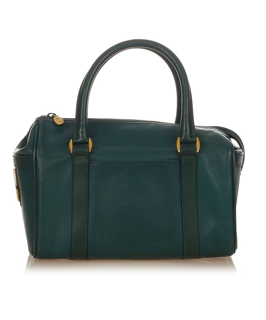 Image for Vintage Gucci Leather Boston Bag Blue