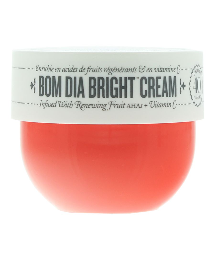 Sol De Janeiro Bom Dia is a daily, moisture-rich body cream enriched with Fruit AHA ingredients that gently exfoliate the skin. Cupuacu Butter, Fruit Alpha Hydroxy Acids, Vitamin C and Willow Bark Extract visibly brighten and even skin tone, help support collagen and elastin production and intensely moisturise for soft, silky-smooth skin.