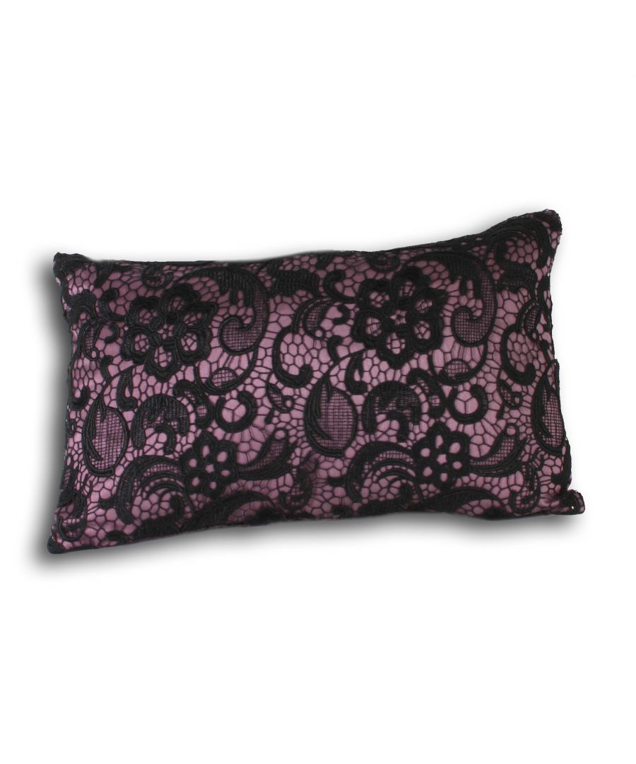 Featuring a laced over design that sits upon a satin look fabric.