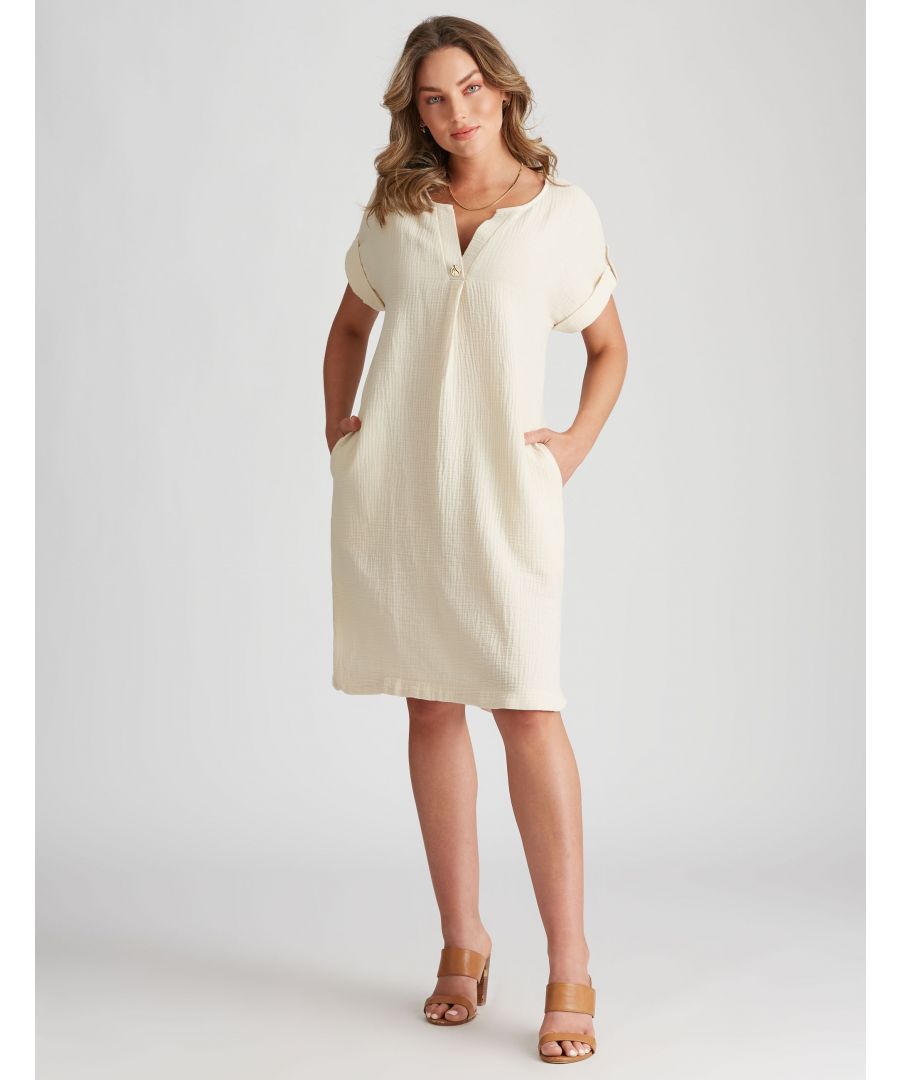 Escape for the day in this feminine shift dress. Made from soft, lightweight fabric with pin stripes, this half length straight design features V neckline detailing along with relaxed fit. Add this dress to any scene with its bold bars print and contemporary straight hemline. For added versatility, it also features a bow tie fastening in lieu of buttons or zip fasteners. A no nonsense shift shape makes this style easy to wear and gorgeous to look at. -- Go for the freshest style with this half length shift. Crafted from lightweight fabric, featuring contrasting pin stripes, this easy to wear silhouette has straight hemline that tapers at the waist with collar detailing. Let your wild side loose without breaking the bank with this sleek knee length striped number. Simply designed and made of comfortable material to keep you cool in the summer heat, this style will be your new go-to for hot weather days! -- With its classic shift silhouette, this half length dress features V neckline, straight hemline with pin striped print. Perfect for the hot weather, this knee length dress is designed with stripes in order to keep you cool on those scorching days when you need it most. Completed in a relaxed fit, the v-neckline gives this piece an effortless feel that will leave you looking glamorous all day long -- Get a glamorous, elegant look with our dress. With a regular hem and a neckband detail, this shift style in hot weather will let the heat rise to the top. Keep your cool in this relaxed sleeve version of our pretty number. Ideal for those warmer days, we love the loose fit to show off your back. -- If you're looking for a relaxed, comfortable and fuss-free style then this is the dress you've been searching for. This knee length straight silhouette has an elasticated neckline and half sleeves that make it easy to put on and take off.Material:  Cotton 100%