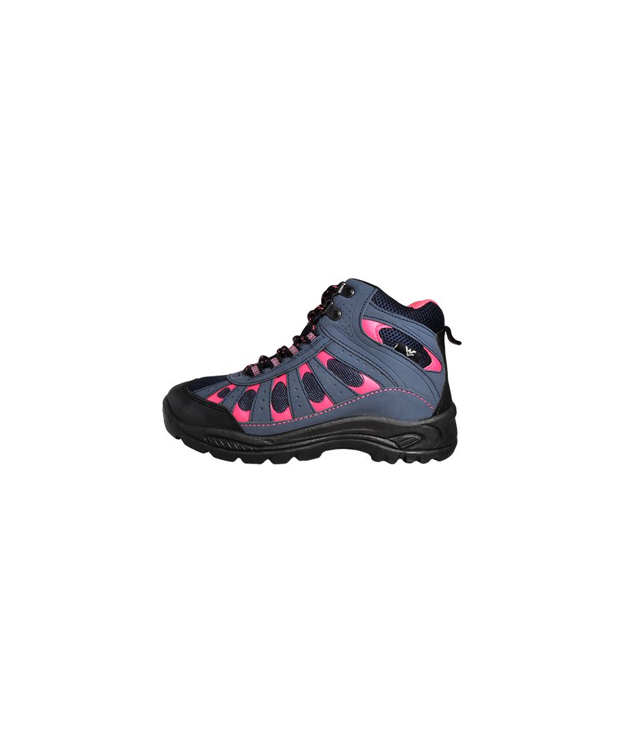 The Wyre Valley Himalaya Dee womens walking boot features a robust design combined with mixed synthetic and textile uppers to offer a high-quality supportive boot at a fantastic low price. Featuring a supportive upper with a premium cushioned inner, this walking boot is ideal for all your hiking, trekking and outdoor pursuits.\n- Breathable textile mesh upper \n- Synthetic overlays deliver stability and support \n- Rugged hard-wearing rubber outsole \n- Full front lacing system \n- Padded ankle collar enhances comfort \n- Wyre Valley branding throughout