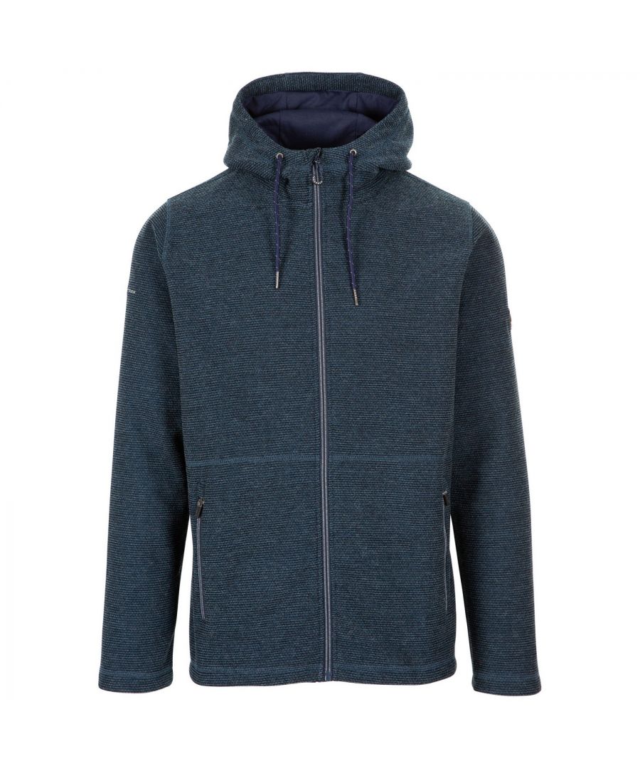 Material: 92% Polyester, 8% Viscose. Fabric: Brushed Back, Fleece, Knitted, Marl. 270gsm. Design: Logo. Fabric Technology: AT200. Cuff: Flat. Neckline: Hooded. Sleeve-Type: Long-Sleeved. Hood Features: Drawcord, Grown On Hood. Pockets: 2 Side Pockets, Zip. Fastening: Full Zip. Hem: Flat.