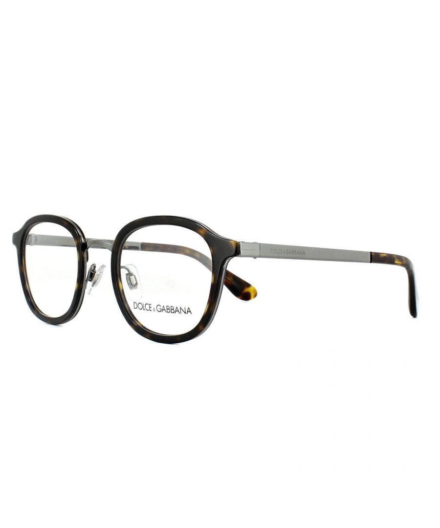 Dolce & Gabbana Glasses Frames DG 1296 502 Havana 48mm mens are a round style with a metal & plastic frame which is designed for men and is made in Italy.