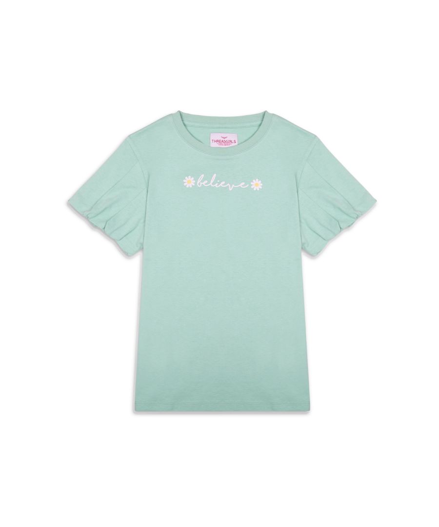 Image for Cotton 'Pretty' Puff Sleeve T Shirt