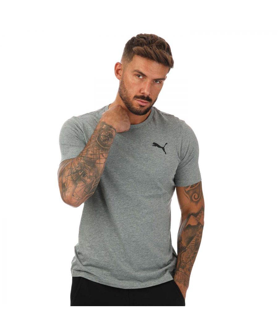 Mens Puma Essentials Small Logo T- Shirt in grey.- Crew neckline.- Short sleeves.- PUMA branding at left chest.- Shell: 100% Cotton.- Ref: 58666853
