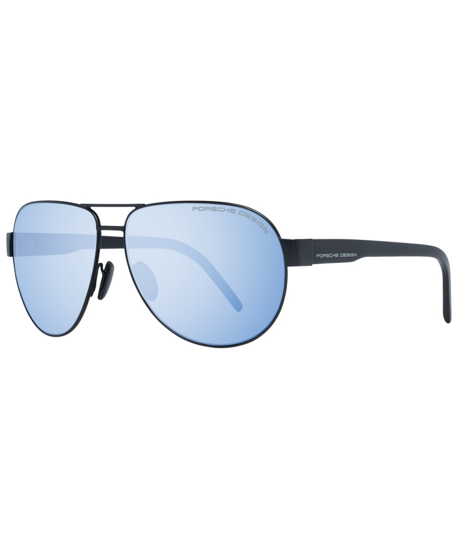 porsche design mens sunglasses p8632 a v790 black blue mirror stainless steel - one size