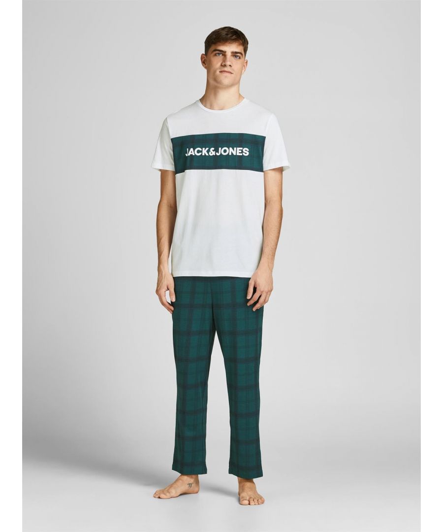 Jack & Jones Mens Pyjamas Loungewear Set - Green - Size X-Large