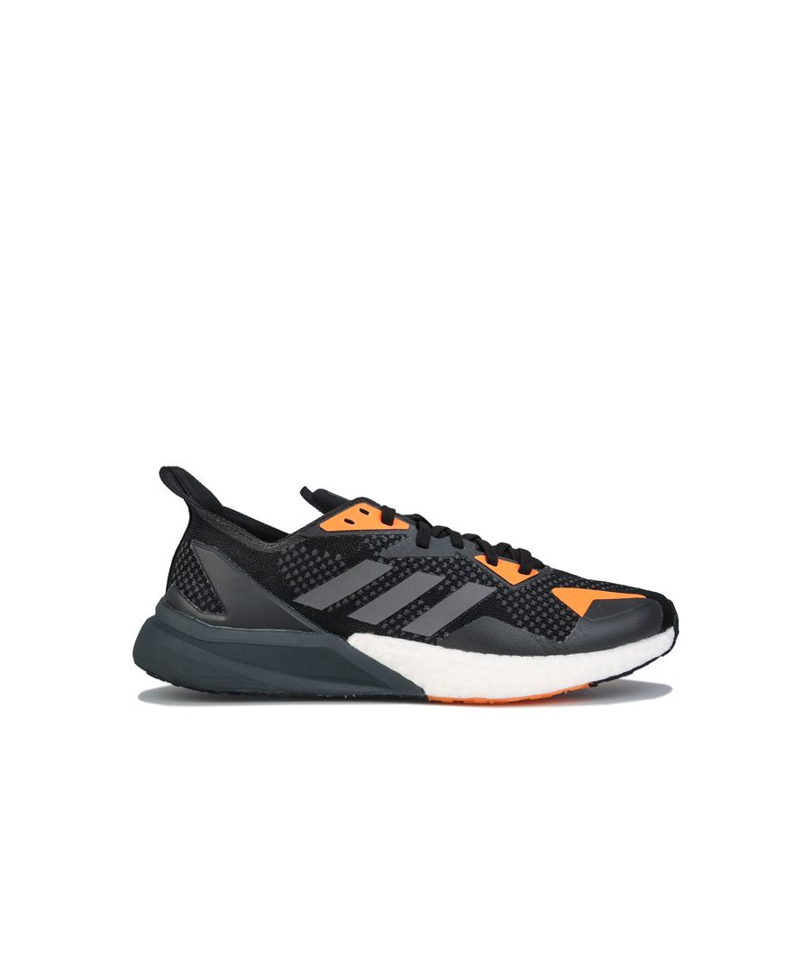 Mens adidas X9000L3 Running Shoes in black - grey.- Textile upper.- Lace closure. - Regular fit. - Cushioned running shoes. - Iconic adidas three stripes to the sides. - Responsive Boost midsole.- Rubber outsole.- Textile and synthetic upper  Textile lining  Synthetic sole.- Ref: FV4398