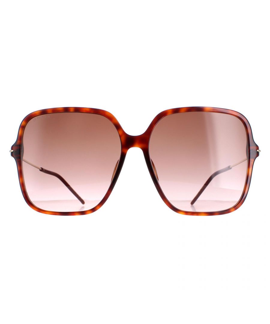 Gucci Square Womens Dark Havana Brown Gradient GG1267S - One Size