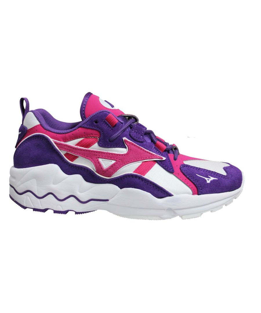 Mizuno Sport Style Wave Rider 1 Suede Lace Up Unisex Running Trainers D1GA193267