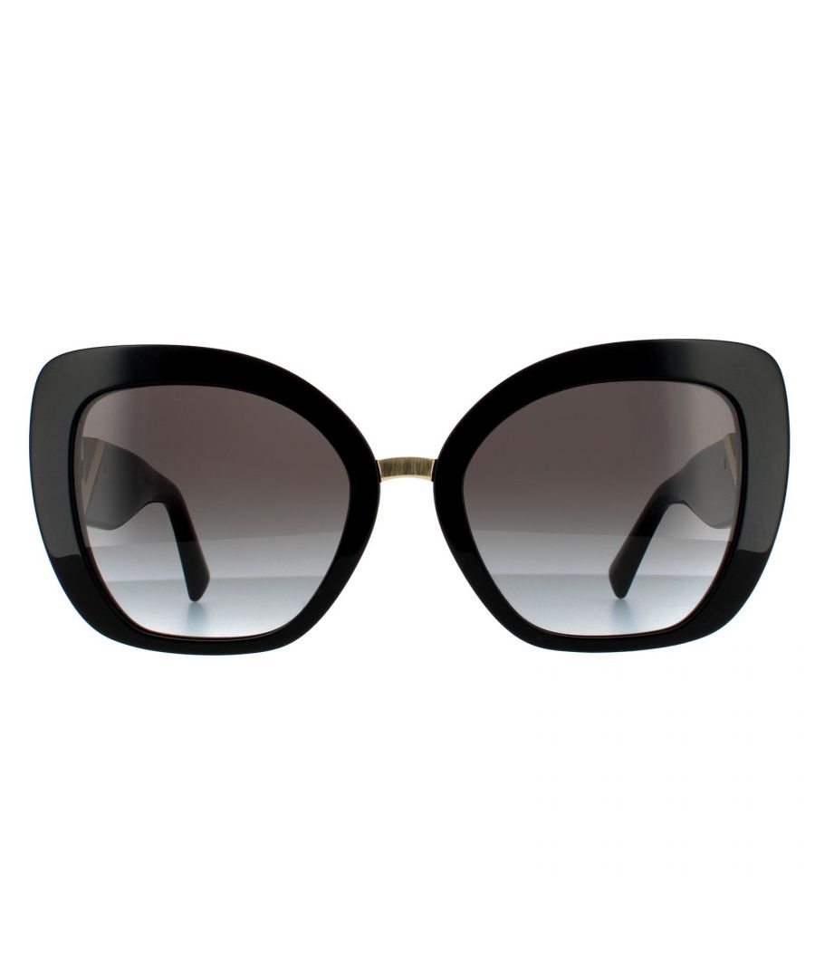Valentino Cat Eye Womens Black Black Gradient Sunglasses VA4057 are a chic cat eye design crafted from thick acetate with Valentino V embellished temples.