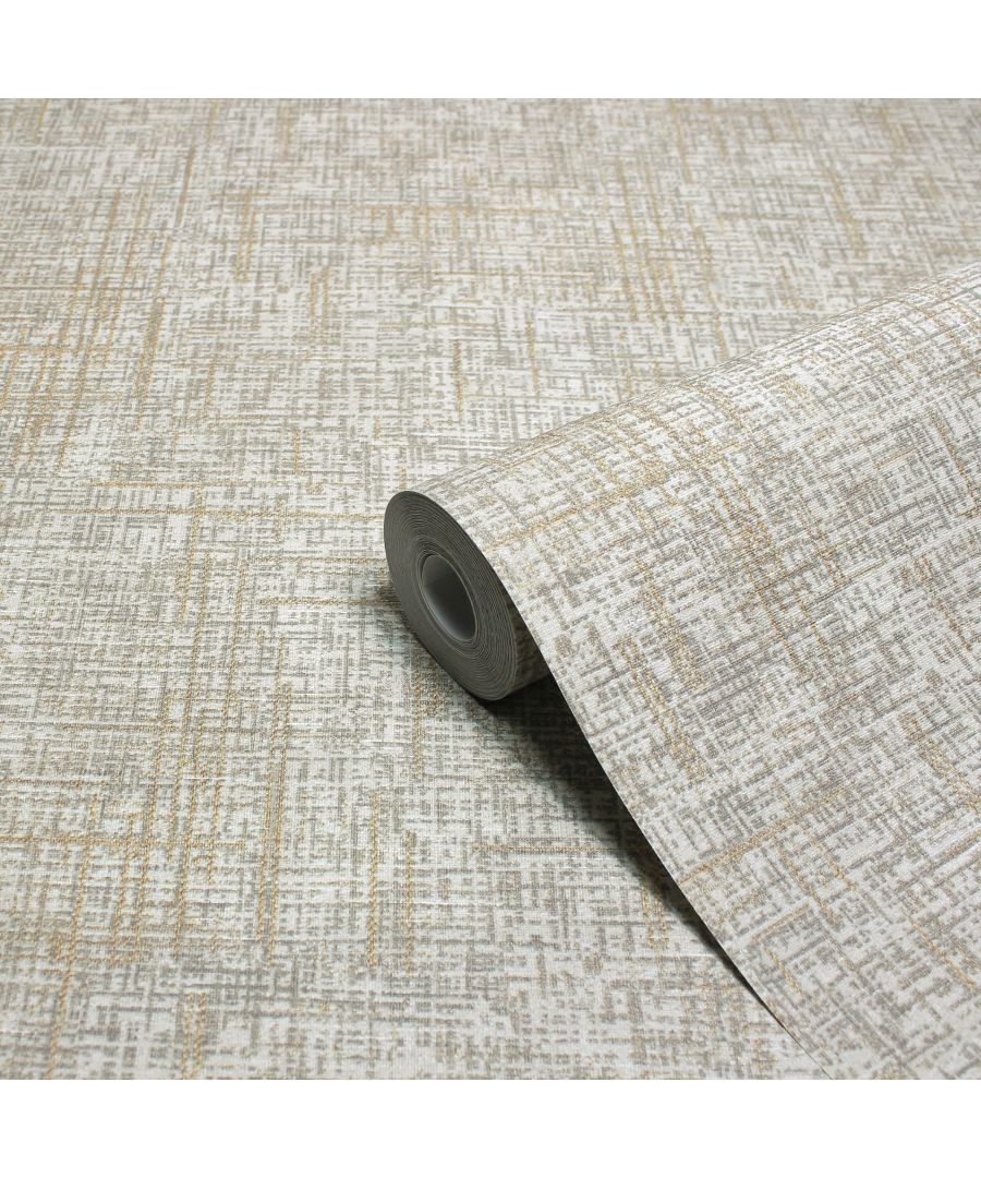 Add instant luxury to your home with the Serafina Wallpaper, featuring an abstract cross hatch design. This simplistic design will add a lavish element to any room you choose to use it in. A neutral palette finished with a metallic coating to bring a modern flair to your home. This wallpaper is a paste the wall application; simply paste the wall, hang your paper, and leave to dry. Each roll is 10m long and 53cm wide. Pattern repeat: 53cm Half Drop. Our Serafina wallpaper can be used to paper the whole room or to create an eye-catching feature wall. This wallpaper is also wipeable so that any light marks can be dabbed away. This Luxury Textured Vinyl wallpaper is hard-wearing and will give you a seamless look for years to come.