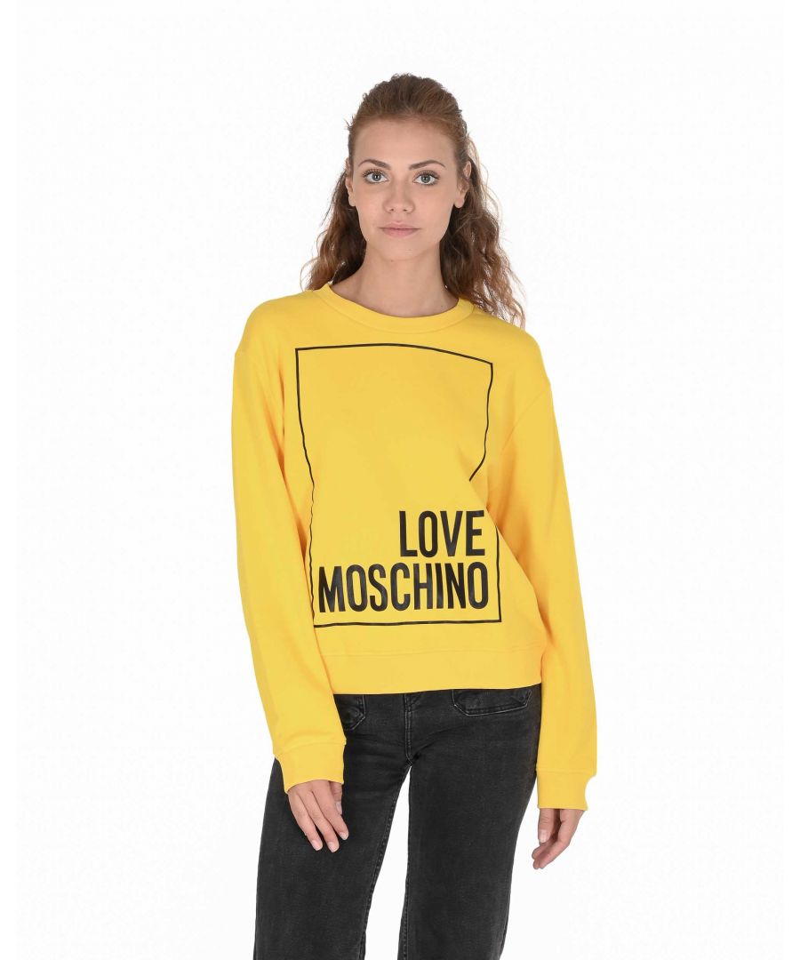 Love Moschino Womens Sweatshirt - Yellow - Size EU 42 (Womens)