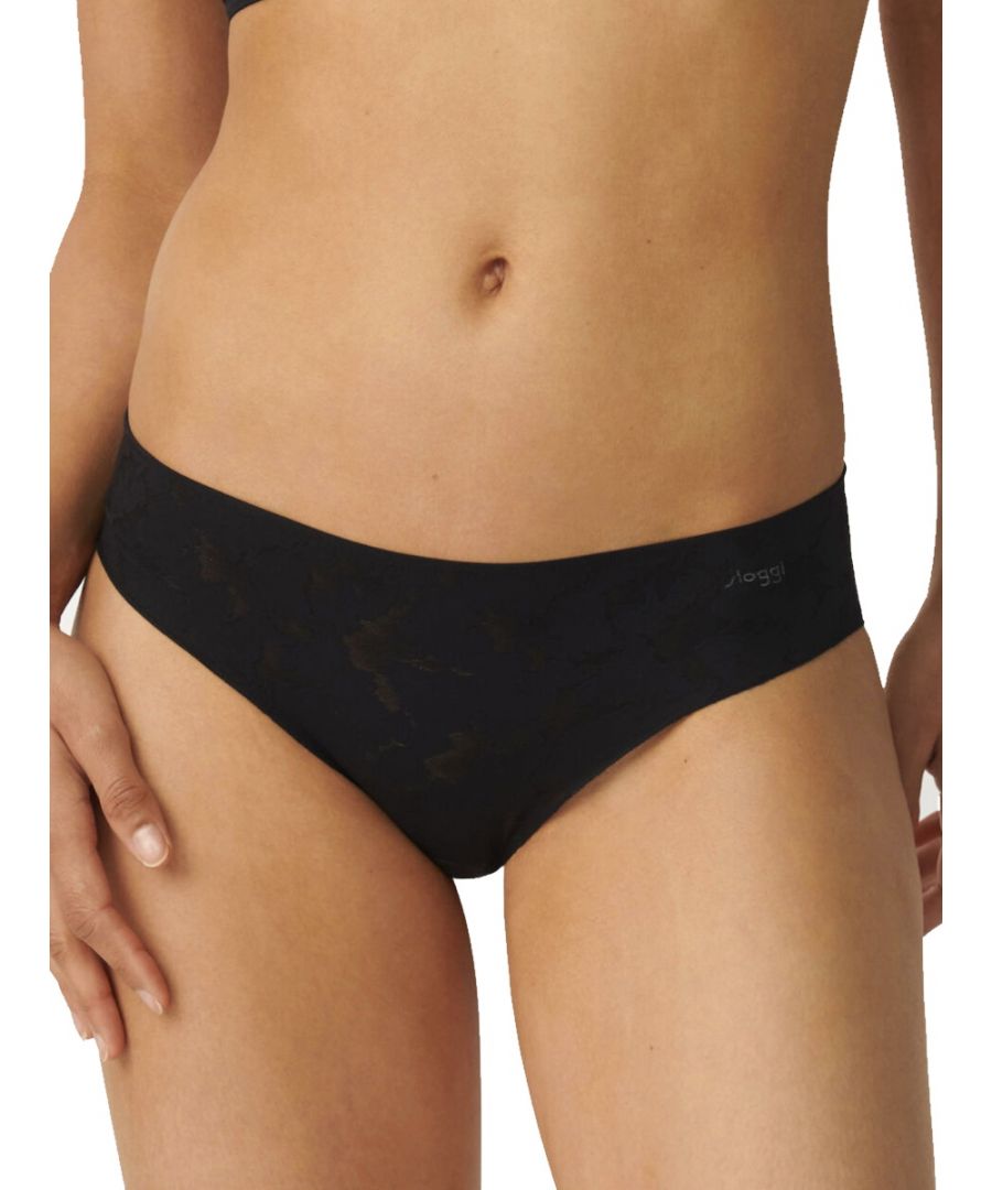 Sloggi Womens ZERO Lace 2.0 Hipster - Black Polyamide - Size Medium