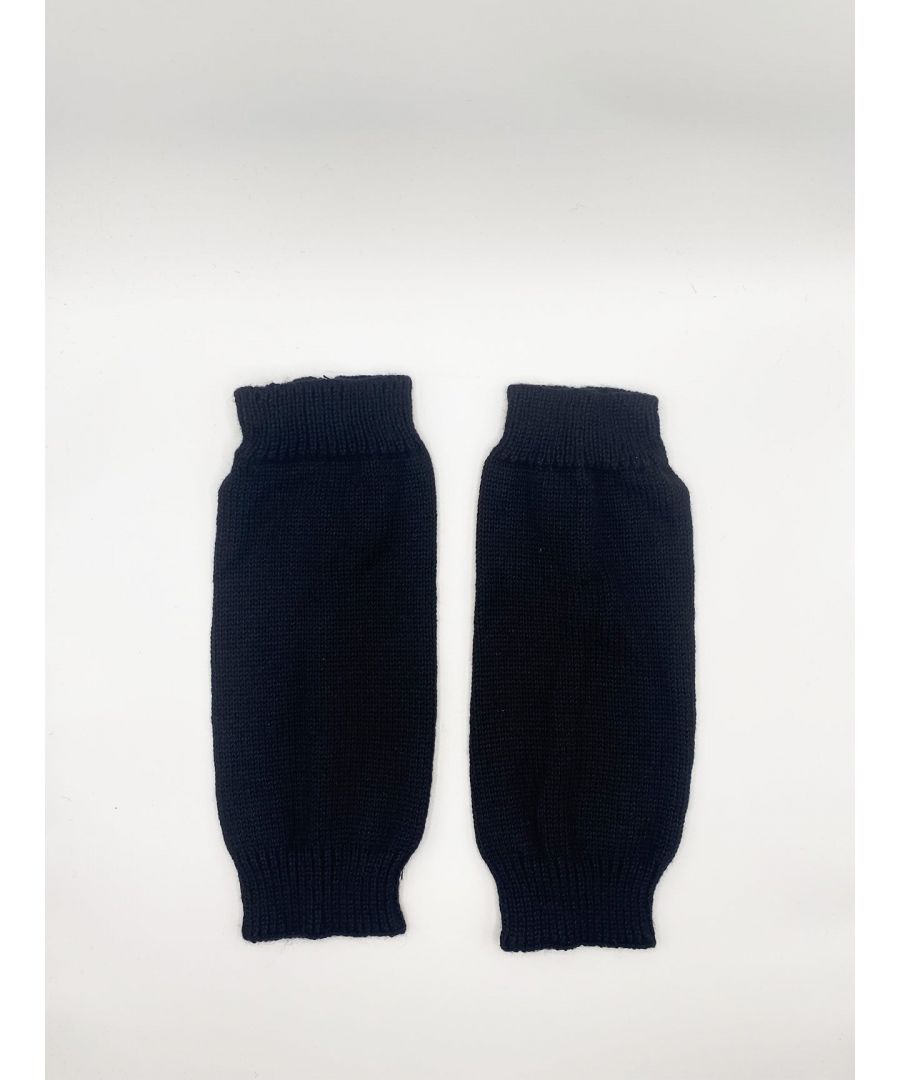 Pavlina Acrylic Knit Arm Warmers\nOne Size: Cuff 9cm x Height 30cm x Width To Thumb 10cm\nMain: 100% Acrylic\nColour: Black\nSKU: PAVLINA002