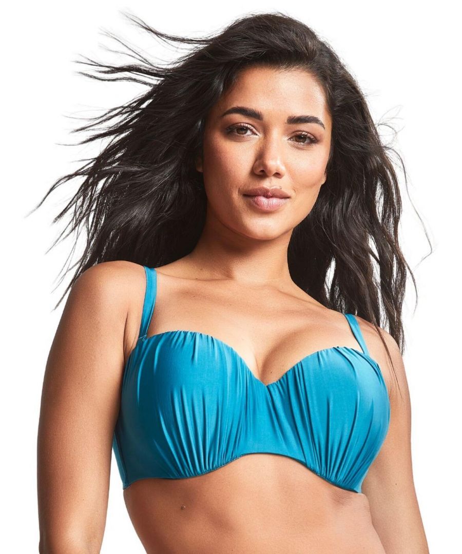 Panache Lingerie Womens SW1683 Mykonos Bandeau Bikini Top - Blue - Size 34DD